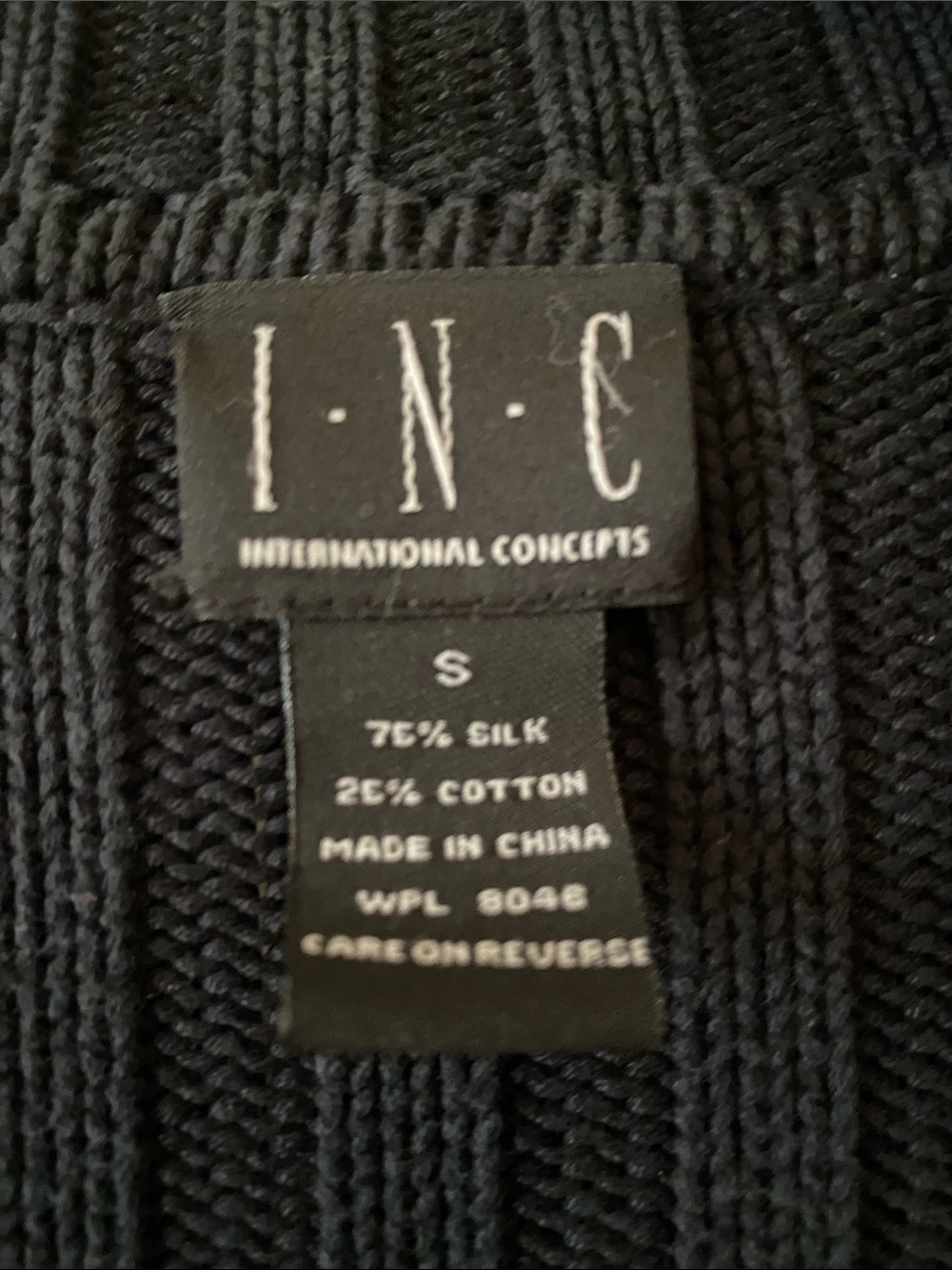 INC International Concepts Navy Black Ribbed Hooded Long Cardigan - Picture 2 of 3